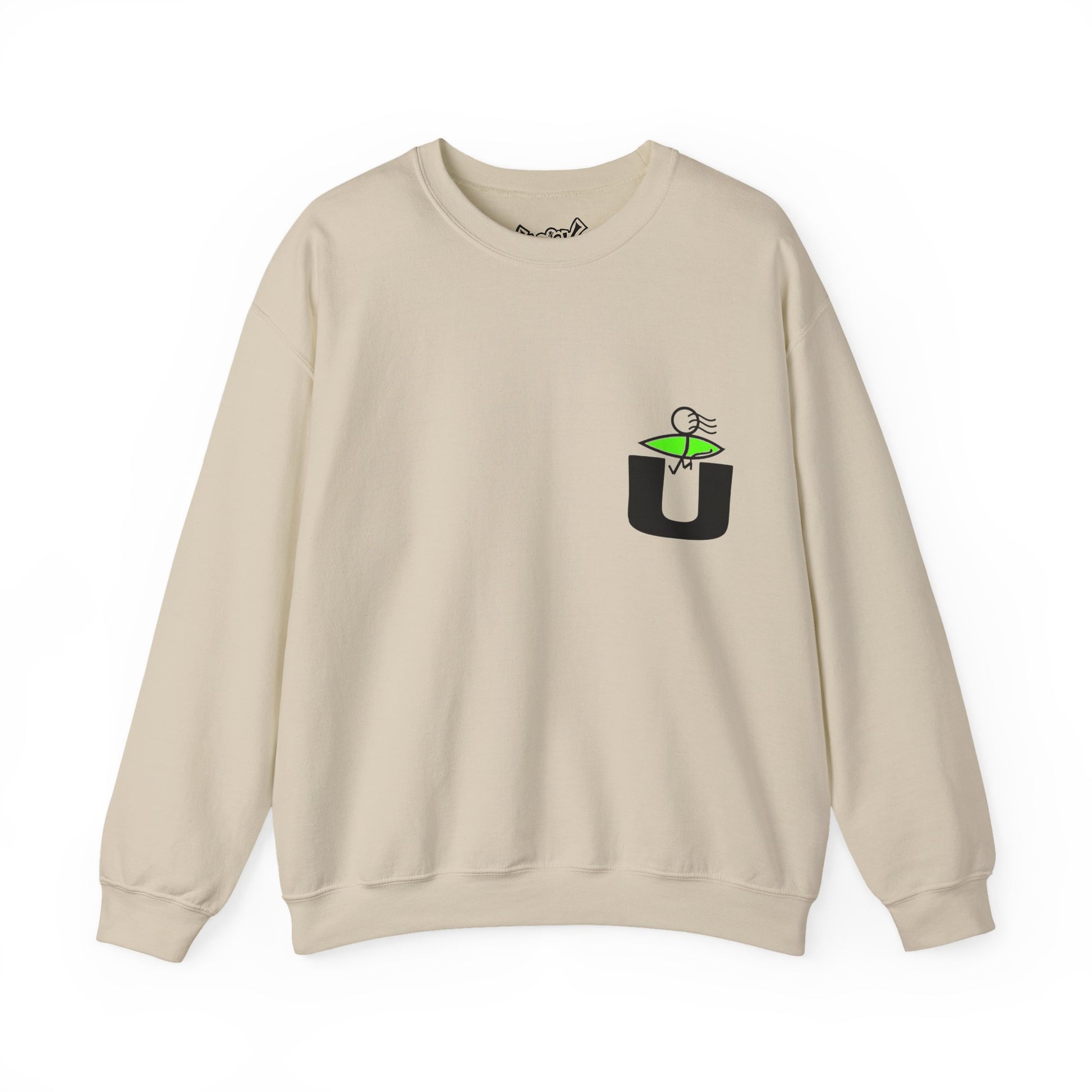 Playful Unisex Crewneck Sweatshirt with Unique Graphic Design