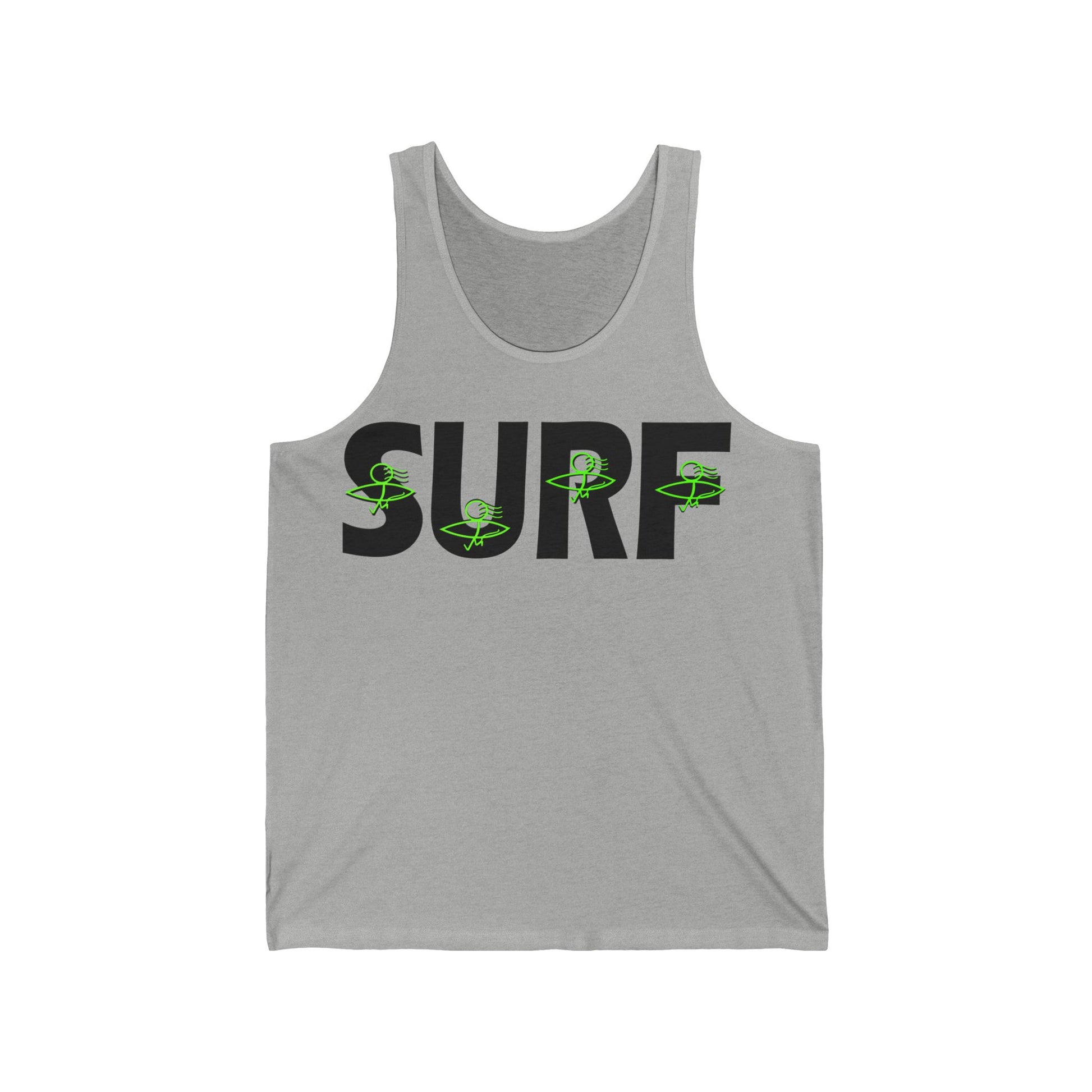 Surf Vibes Unisex Jersey Tank Top, Cool Summer Wear, Beach Outfit, Surfing Apparel, Gift for Surfers, Vacation Essentials