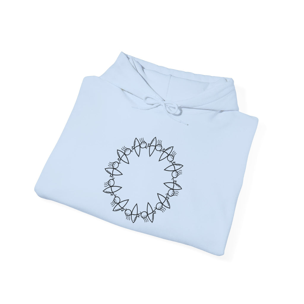 Cozy Unisex Hooded Sweatshirt with Circular Design | Perfect for Casual Wear & Gift Giving