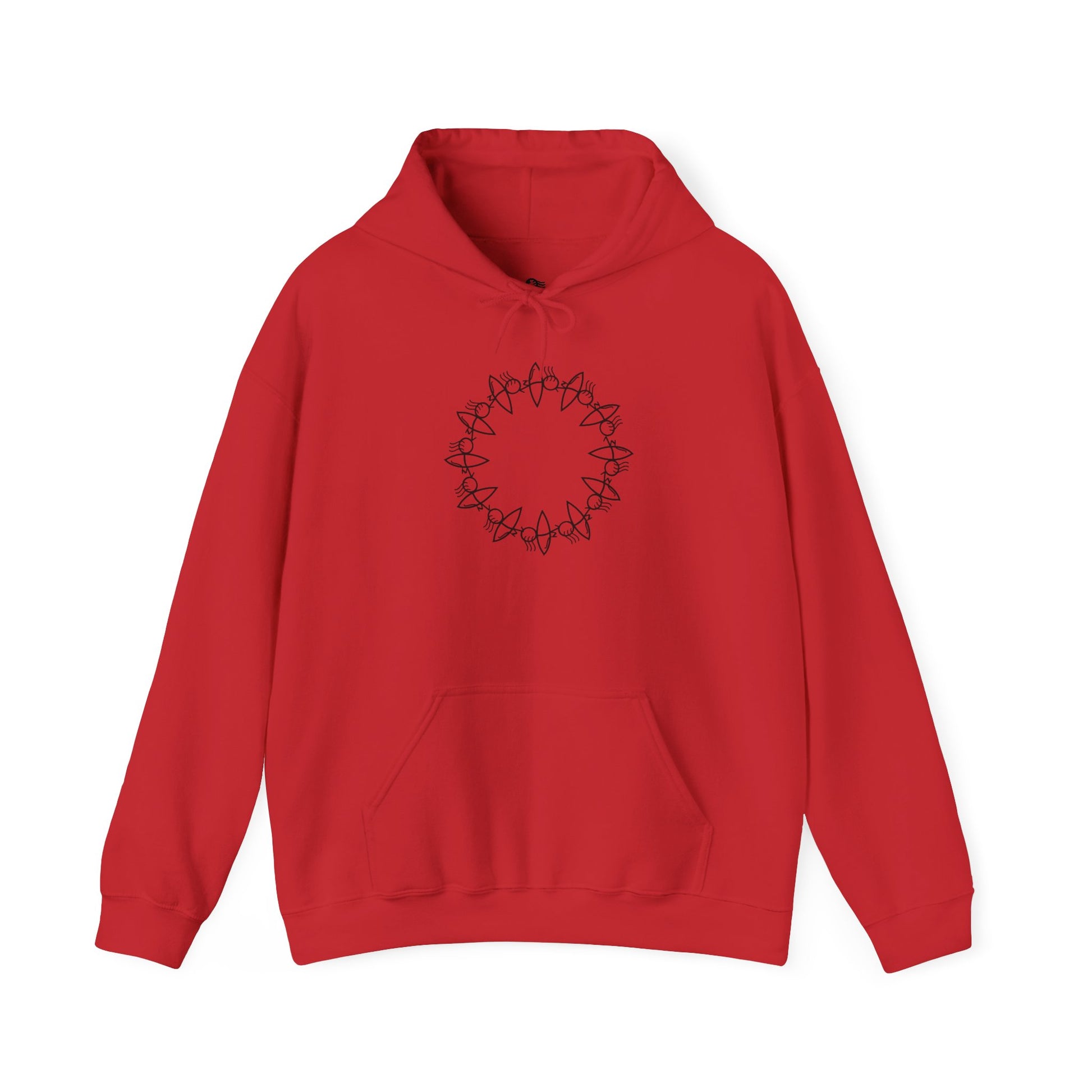 Cozy Unisex Hooded Sweatshirt with Circular Design | Perfect for Casual Wear & Gift Giving