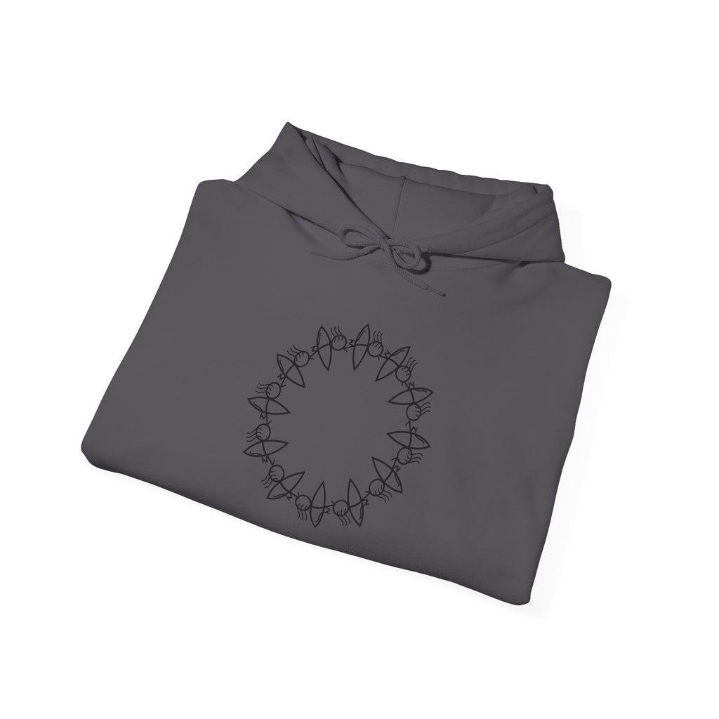Cozy Unisex Hooded Sweatshirt with Circular Design | Perfect for Casual Wear & Gift Giving