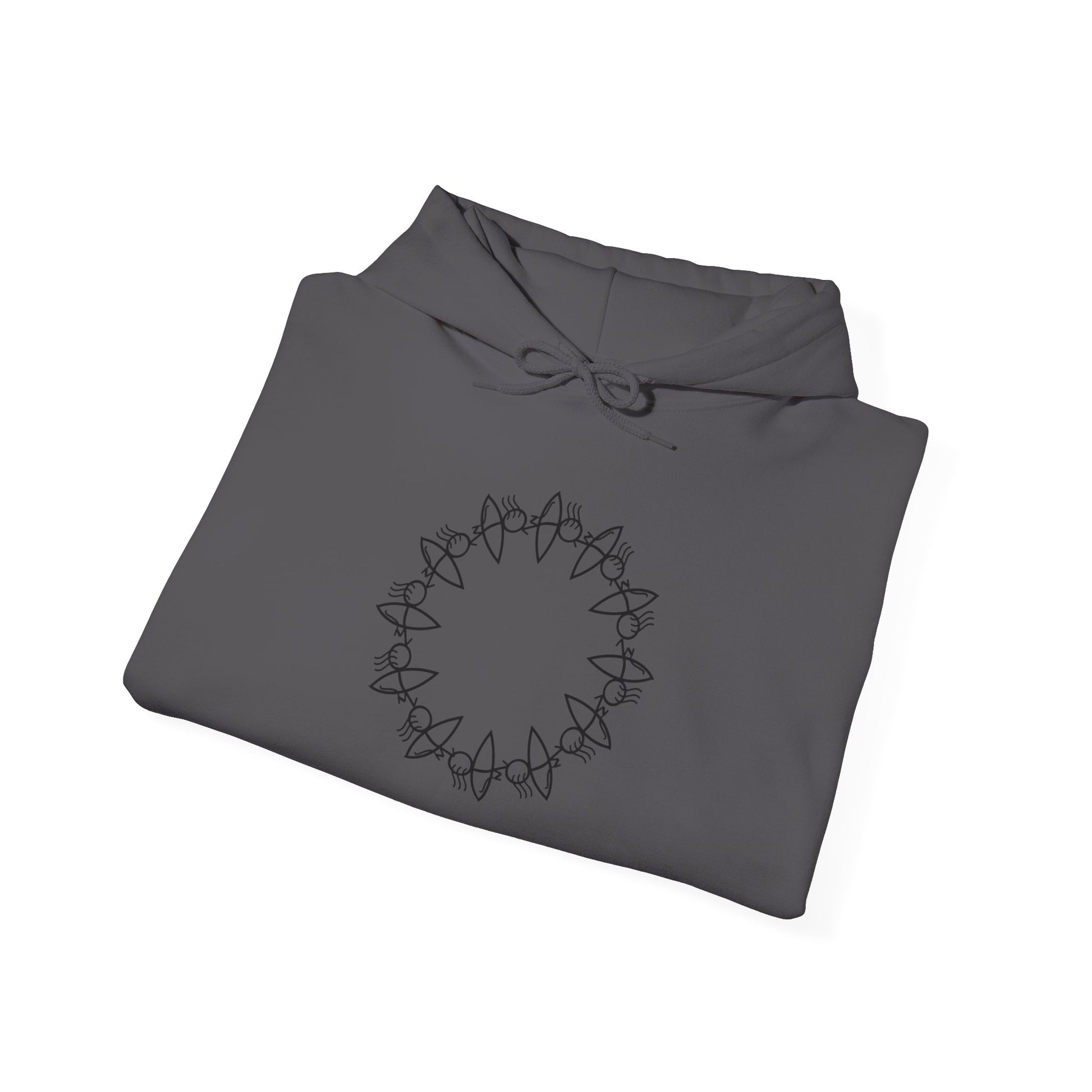 Cozy Unisex Hooded Sweatshirt with Circular Design | Perfect for Casual Wear & Gift Giving
