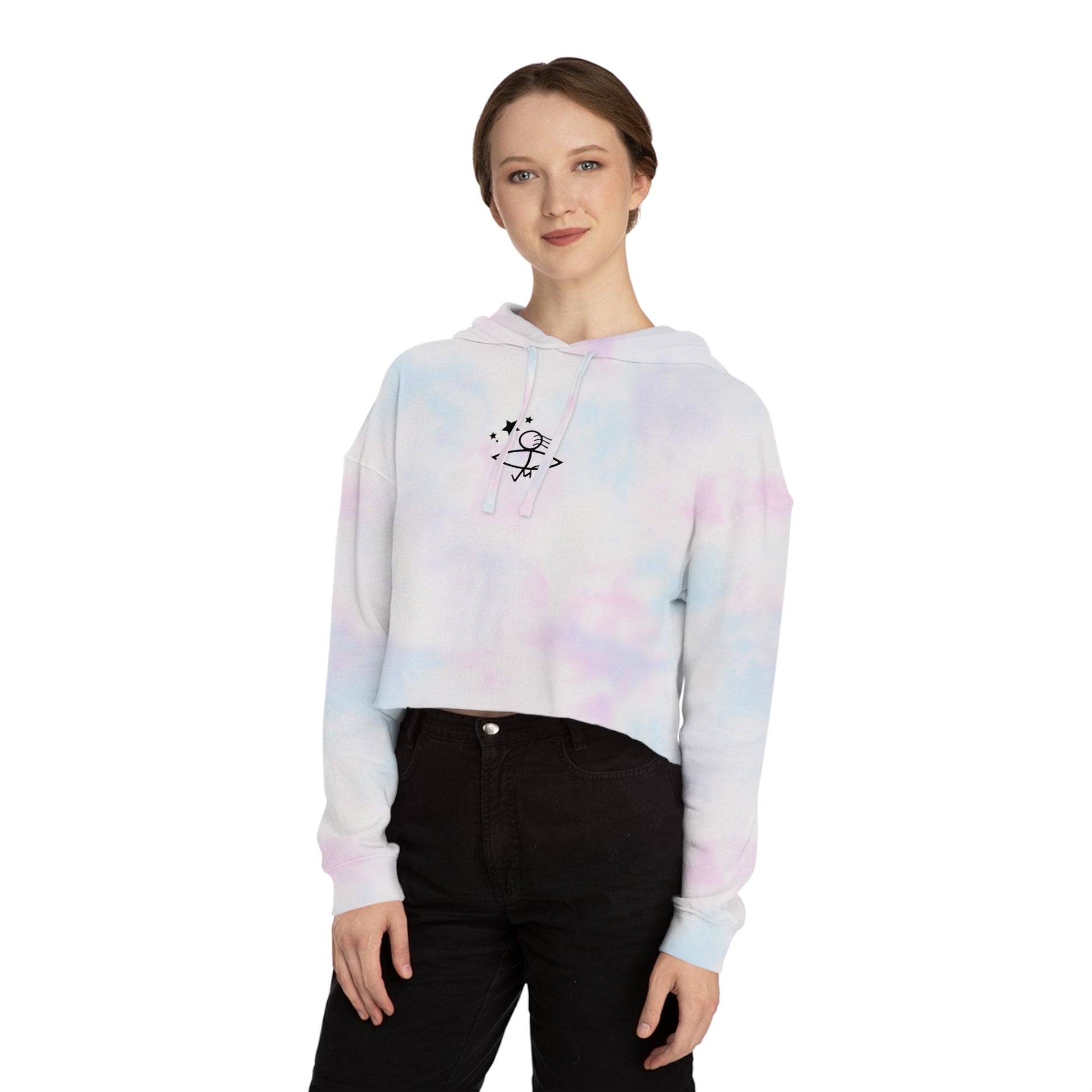 Chic Women’s Cropped Hooded Sweatshirt - Stylish 'Urlich Cultura del Mar' Design
