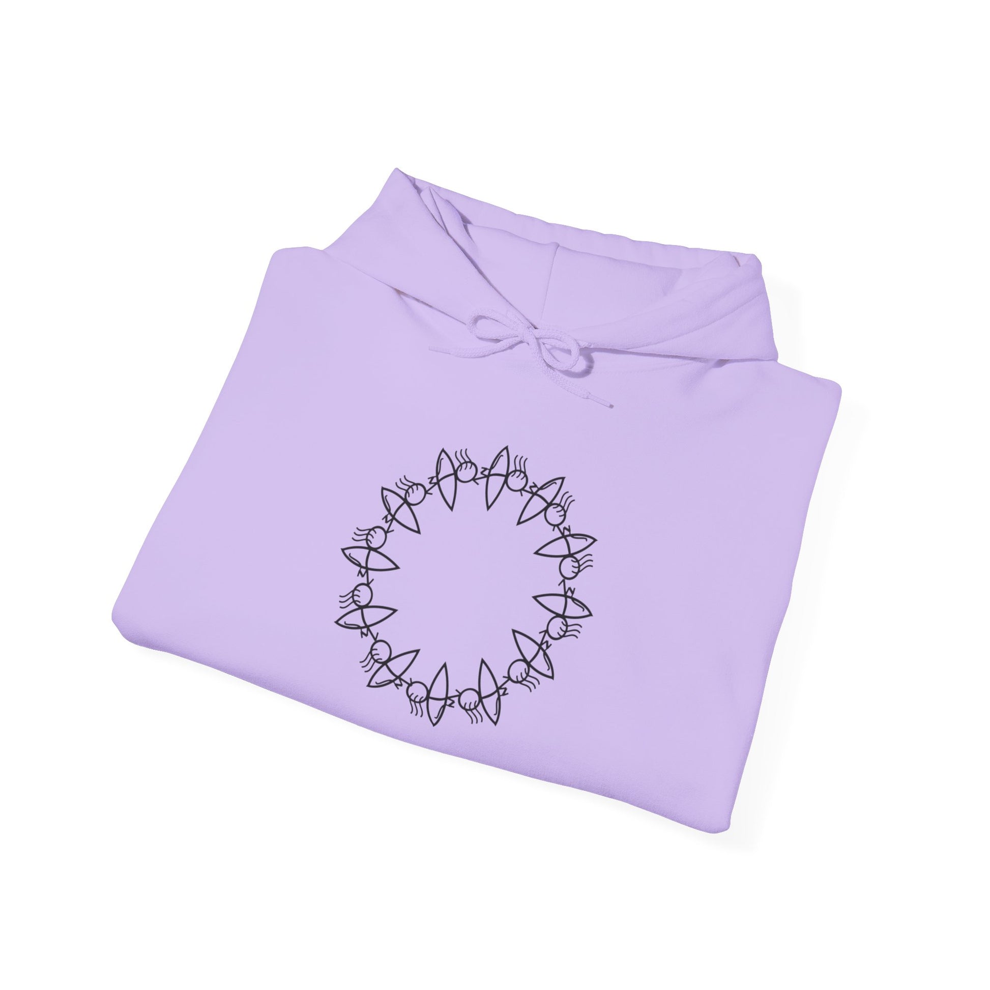Cozy Unisex Hooded Sweatshirt with Circular Design | Perfect for Casual Wear & Gift Giving