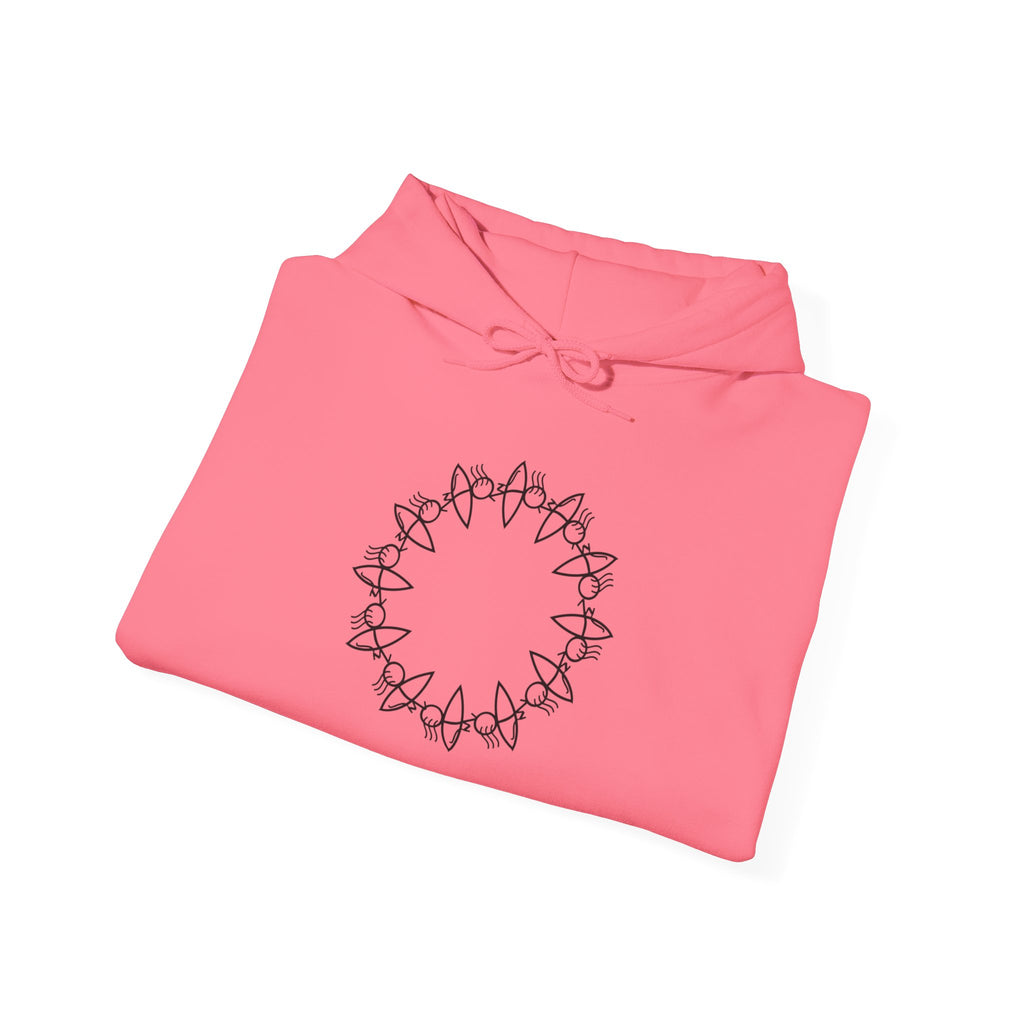 Cozy Unisex Hooded Sweatshirt with Circular Design | Perfect for Casual Wear & Gift Giving