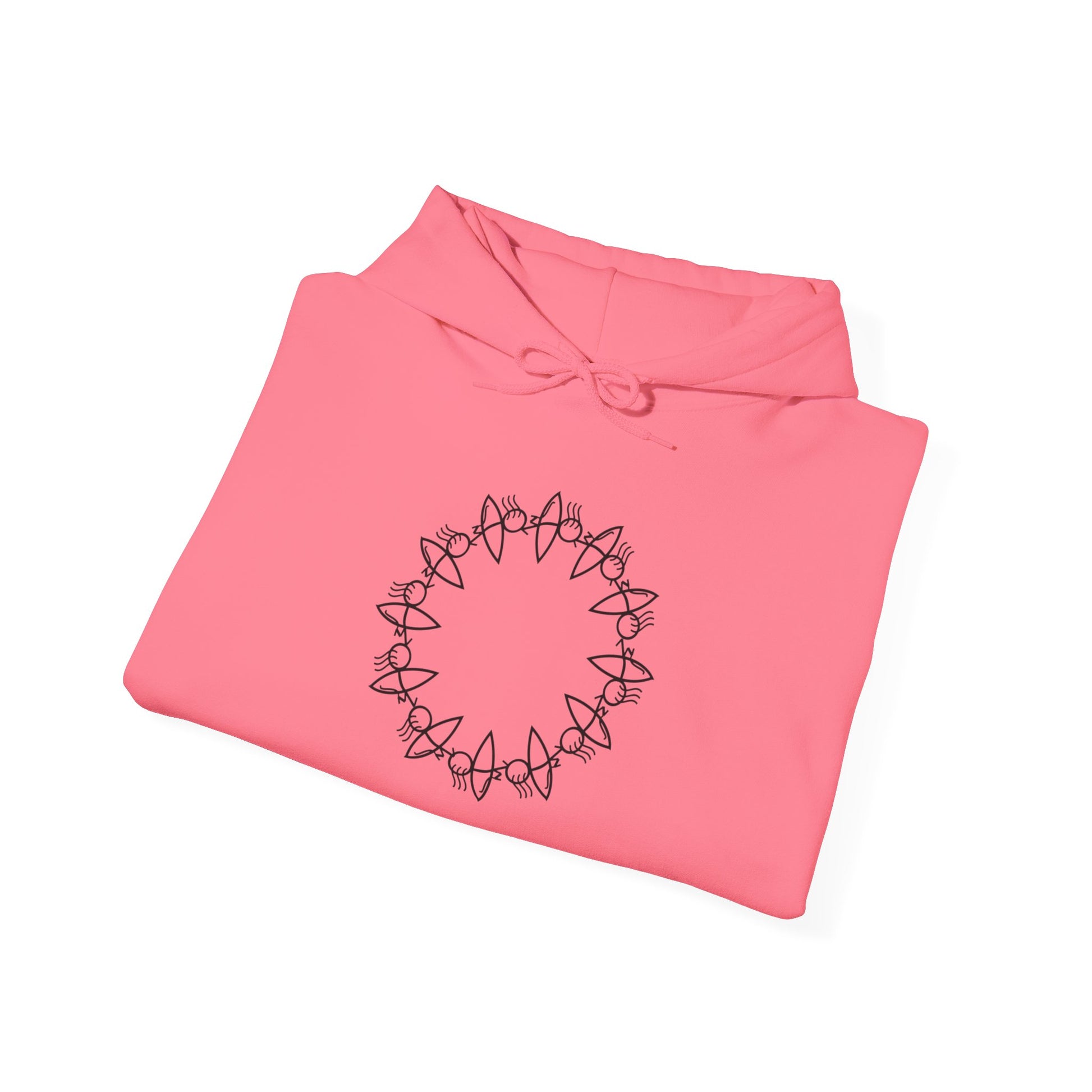 Cozy Unisex Hooded Sweatshirt with Circular Design | Perfect for Casual Wear & Gift Giving