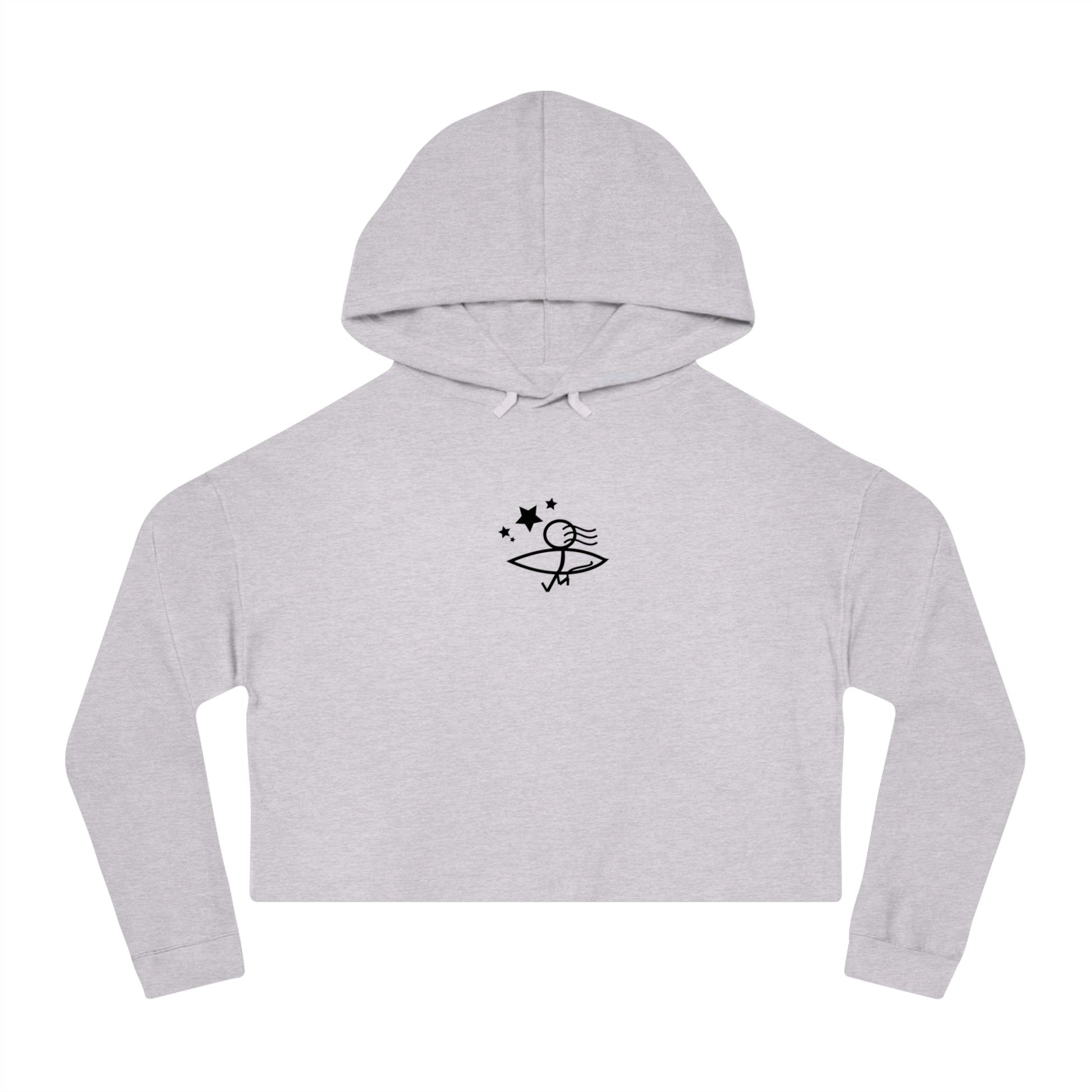 Chic Women’s Cropped Hooded Sweatshirt - Stylish 'Urlich Cultura del Mar' Design