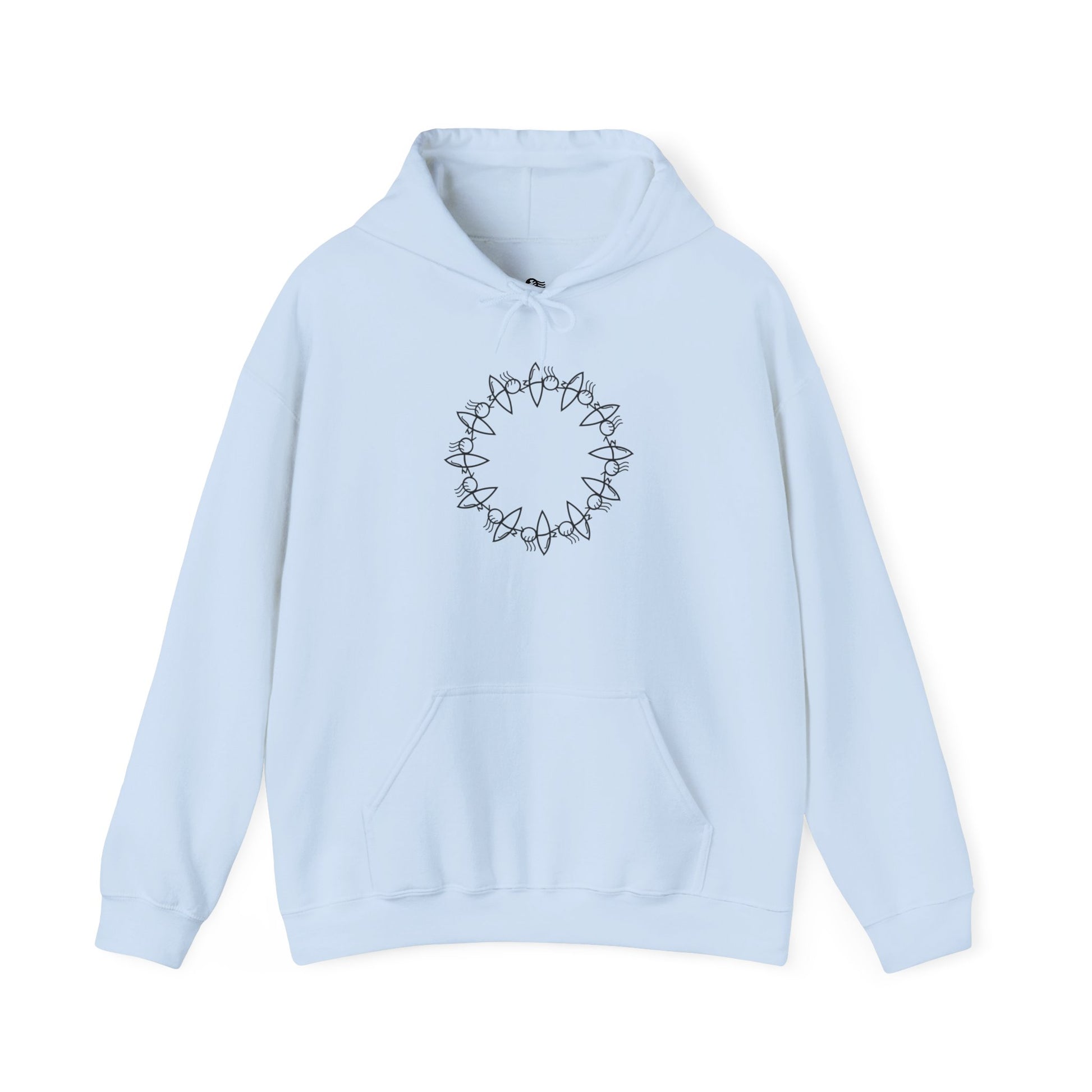 Cozy Unisex Hooded Sweatshirt with Circular Design | Perfect for Casual Wear & Gift Giving