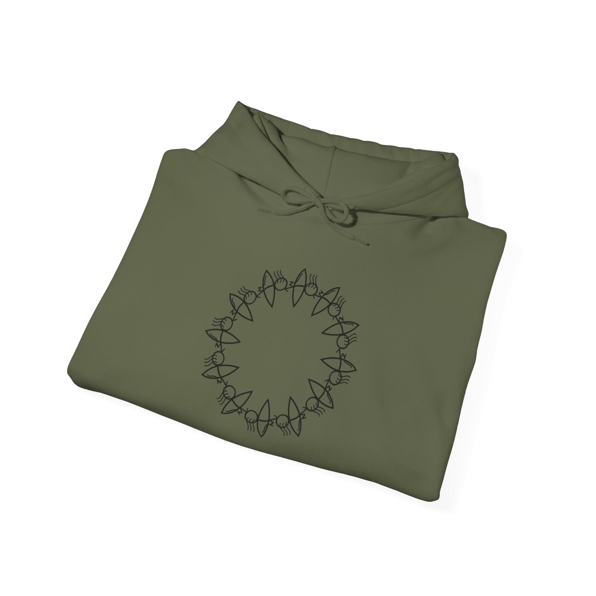 Cozy Unisex Hooded Sweatshirt with Circular Design | Perfect for Casual Wear & Gift Giving