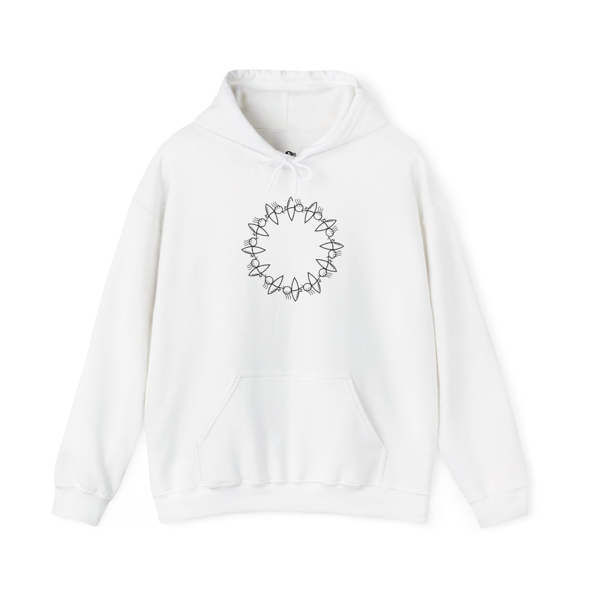 Cozy Unisex Hooded Sweatshirt with Circular Design | Perfect for Casual Wear & Gift Giving