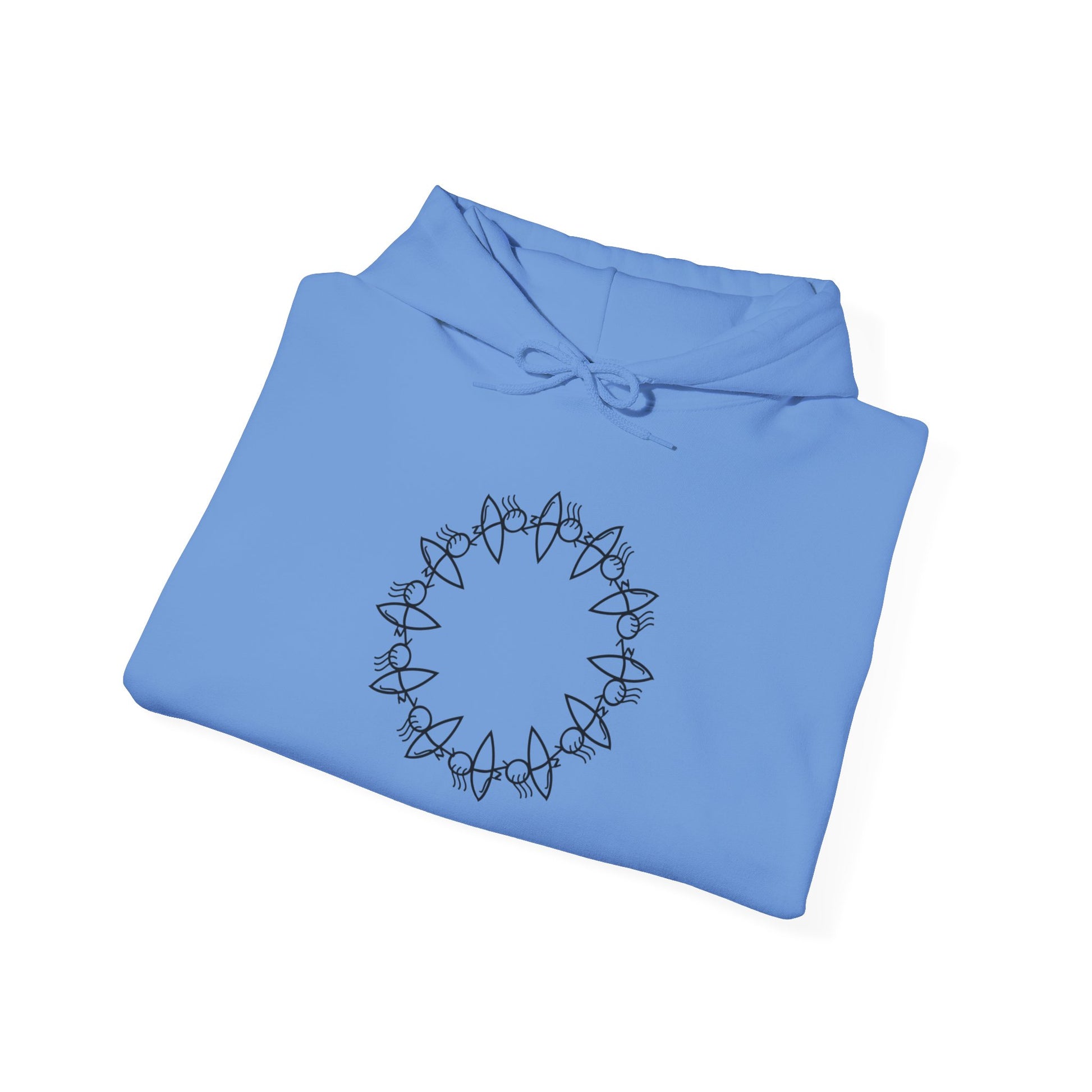 Cozy Unisex Hooded Sweatshirt with Circular Design | Perfect for Casual Wear & Gift Giving
