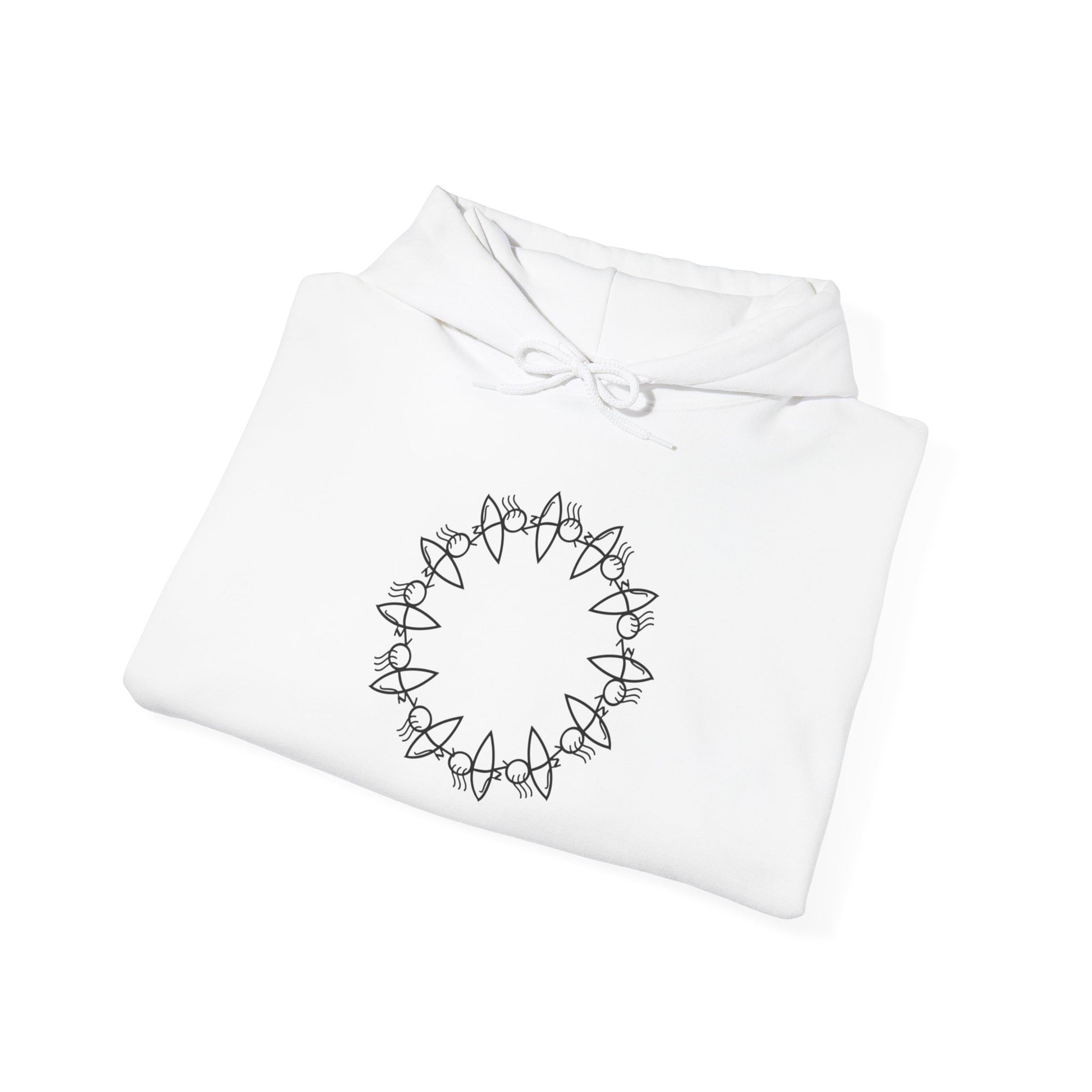 Cozy Unisex Hooded Sweatshirt with Circular Design | Perfect for Casual Wear & Gift Giving