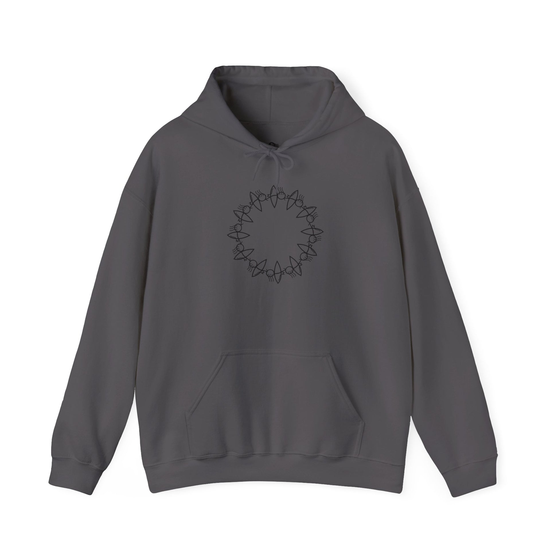 Cozy Unisex Hooded Sweatshirt with Circular Design | Perfect for Casual Wear & Gift Giving