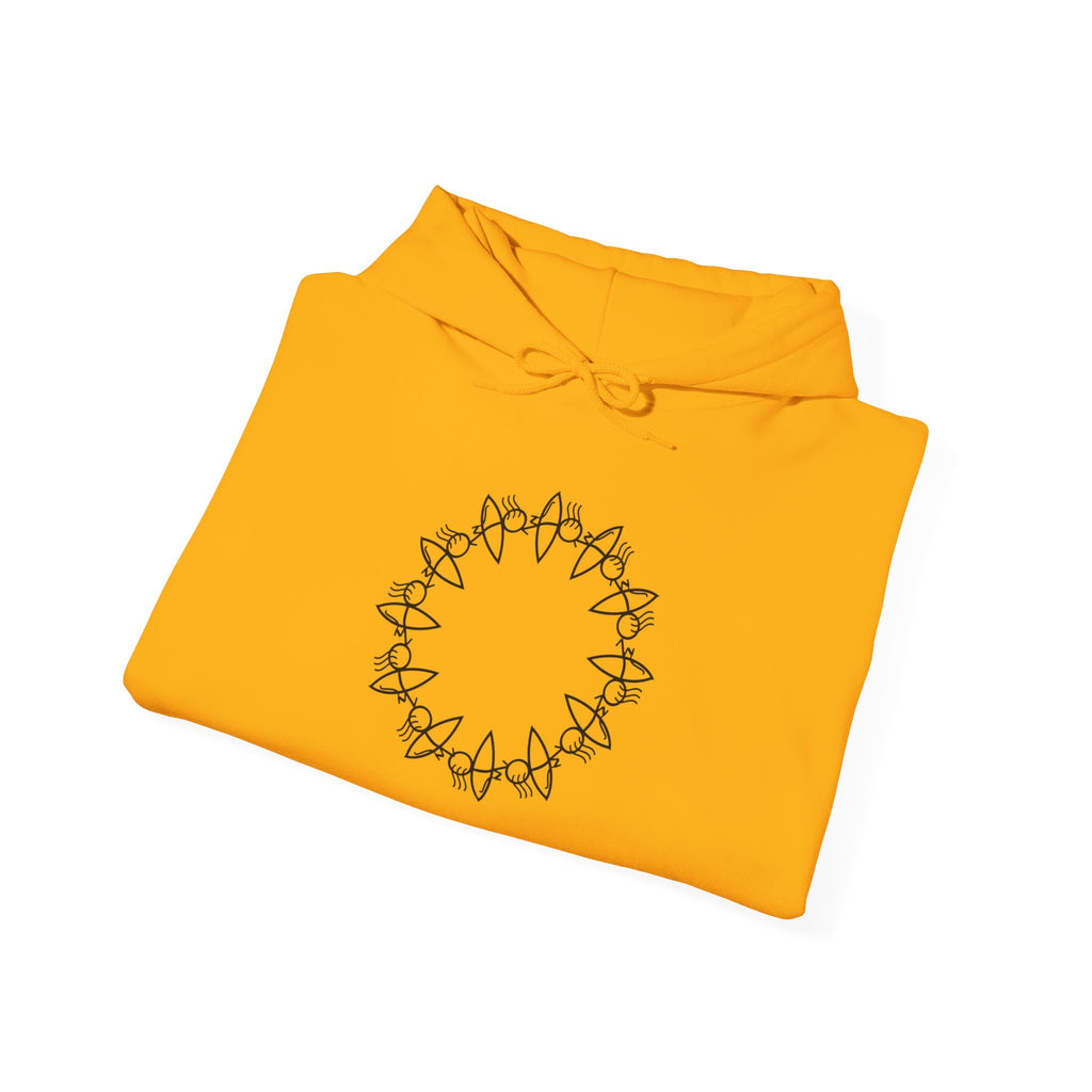 Cozy Unisex Hooded Sweatshirt with Circular Design | Perfect for Casual Wear & Gift Giving