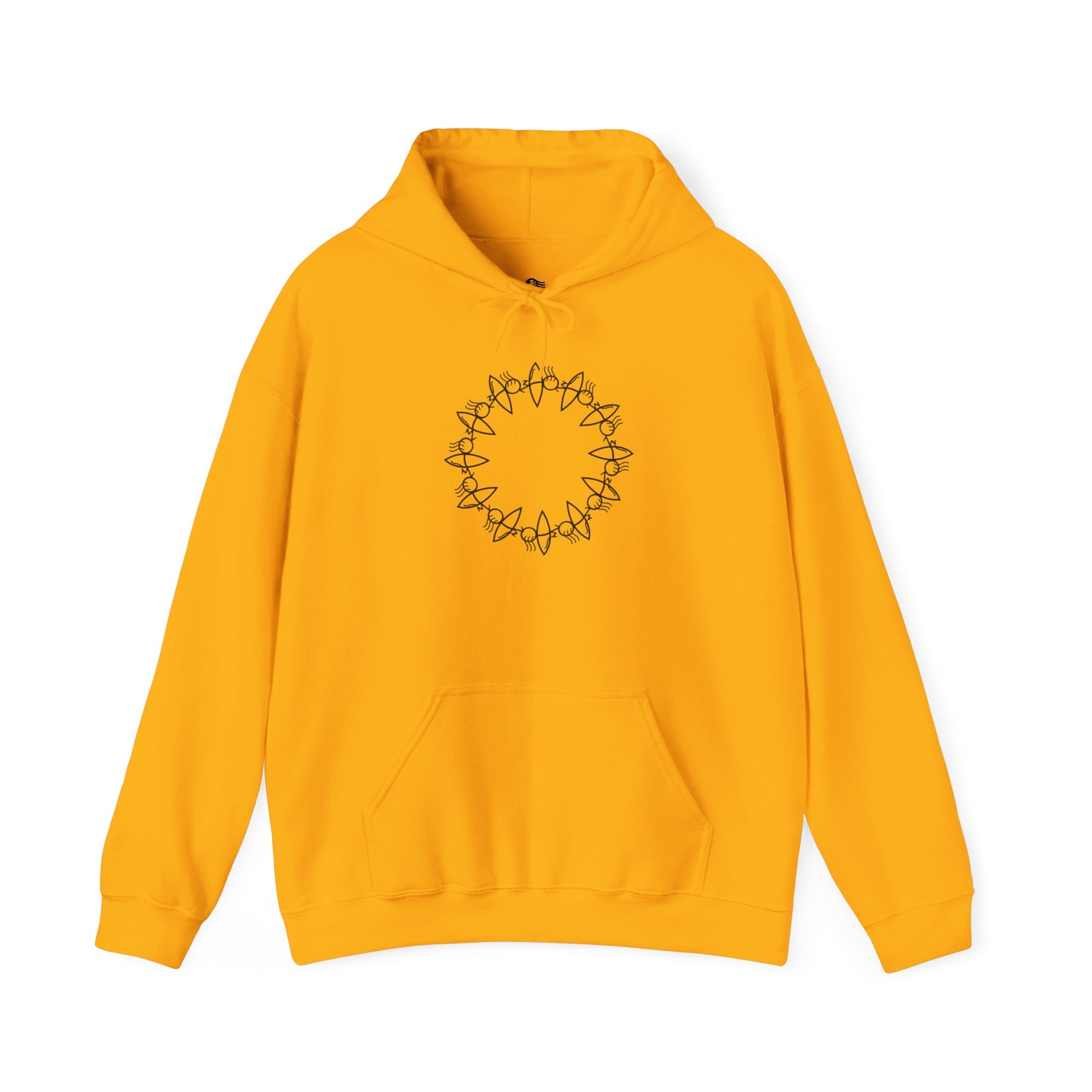 Cozy Unisex Hooded Sweatshirt with Circular Design | Perfect for Casual Wear & Gift Giving
