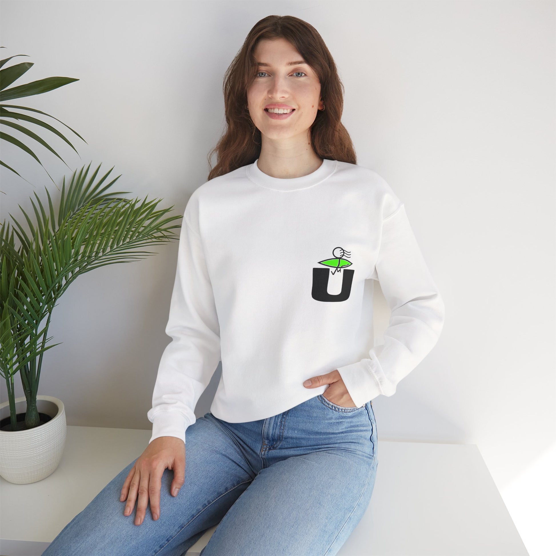 Playful Unisex Crewneck Sweatshirt with Unique Graphic Design