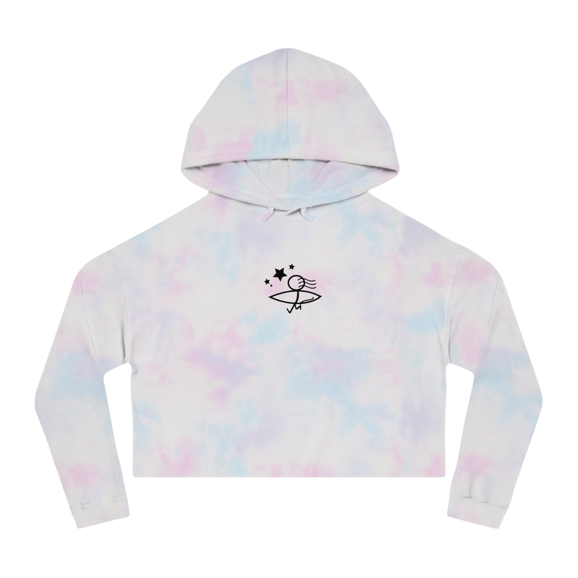 Chic Women’s Cropped Hooded Sweatshirt - Stylish 'Urlich Cultura del Mar' Design
