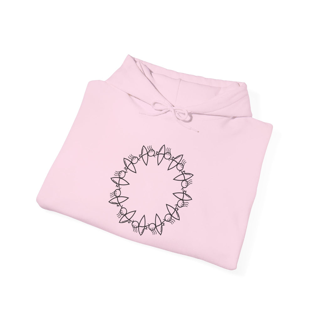 Cozy Unisex Hooded Sweatshirt with Circular Design | Perfect for Casual Wear & Gift Giving