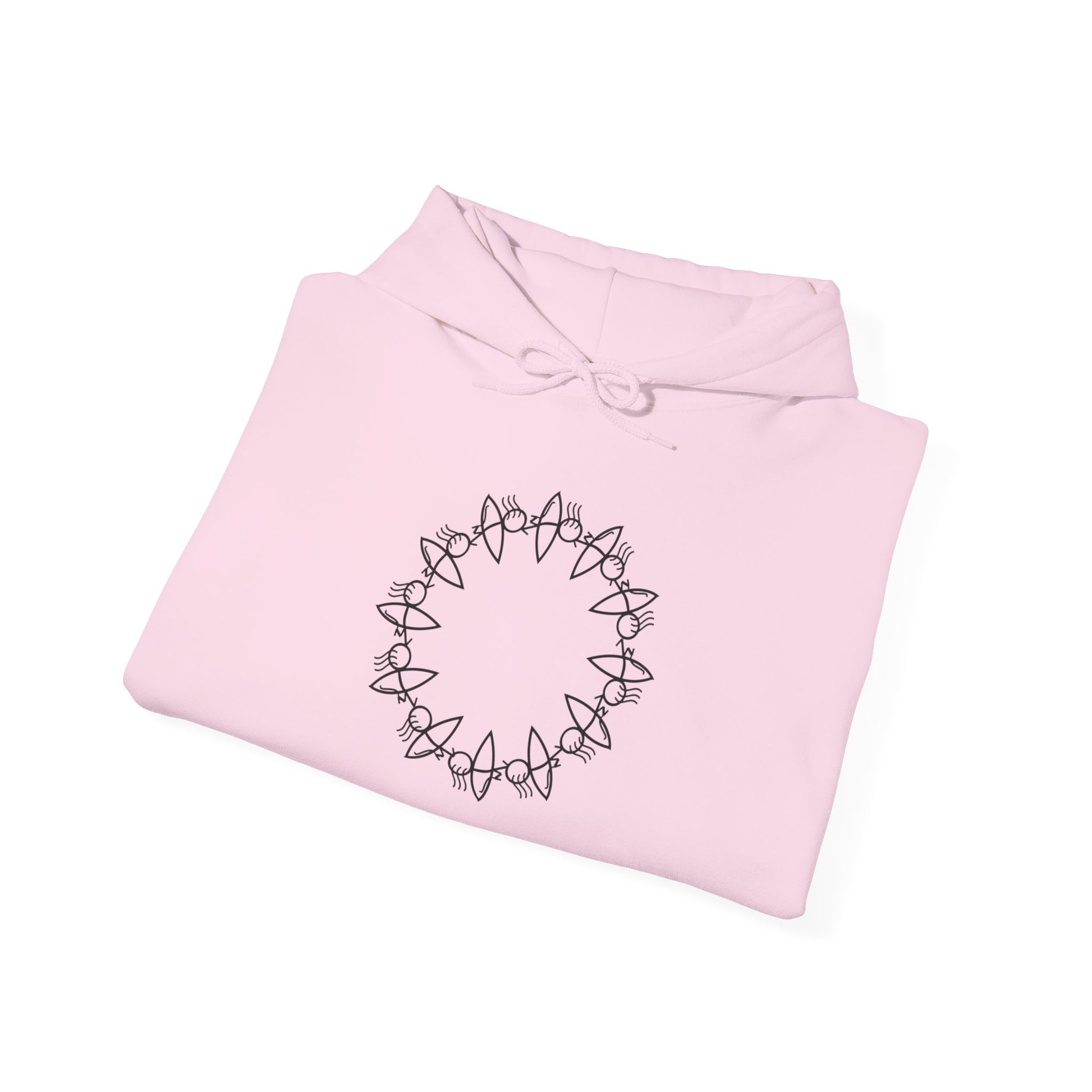 Cozy Unisex Hooded Sweatshirt with Circular Design | Perfect for Casual Wear & Gift Giving