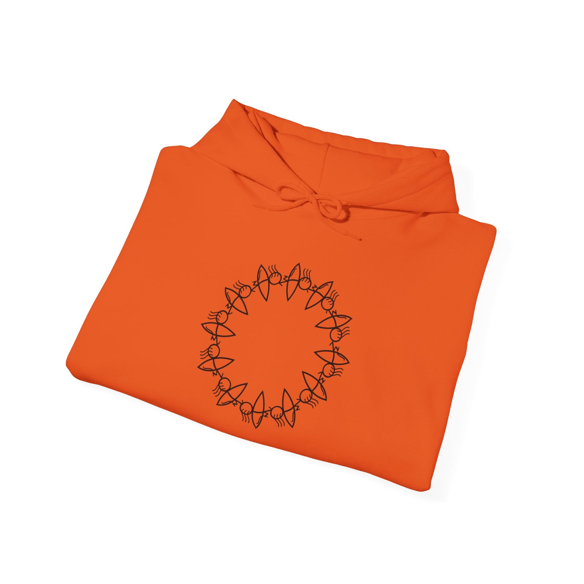 Cozy Unisex Hooded Sweatshirt with Circular Design | Perfect for Casual Wear & Gift Giving